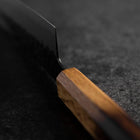 Santoku Stainless Clad AUS-8 Kurouchi Tsuchime Yaki Urushi Handle 170mm-[Musashi]-[Japanese-Kitchen-Knives]