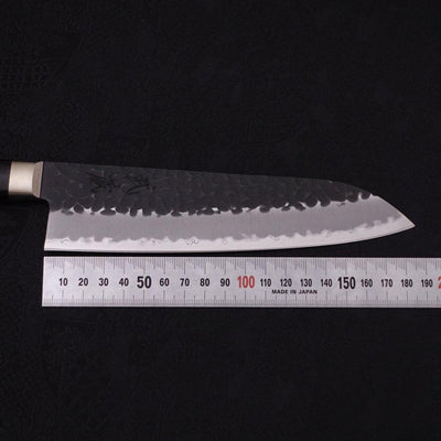 Santoku Stainless Clad Aogami-Super Kurouchi Tsuchime Western Handle Black 180mm-Aogami Super-Kurouchi-Western Handle-[Musashi]-[Japanese-Kitchen-Knives]