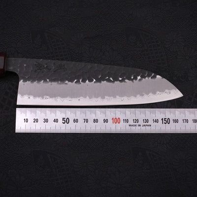 Santoku Stainless Clad Aogami-Super Kurouchi Tsuchime Zelkova Handle 165mm-Aogami Super-Kurouchi-Japanese Handle-[Musashi]-[Japanese-Kitchen-Knives]