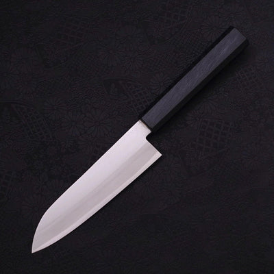 Santoku Stainless Clad Aogami-Super Polished Dark Blue Handle 140mm-Aogami Super-Polished-Japanese Handle-[Musashi]-[Japanese-Kitchen-Knives]
