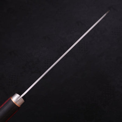 Santoku Stainless Clad Aogami-Super Polished Red Western Handle 140mm-Aogami Super-Polished-Western Handle-[Musashi]-[Japanese-Kitchen-Knives]