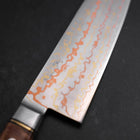 Santoku Stainless Clad Blue Steel #2 Colored Damascus Western Karin Handle 180mm (7”)-[Musashi]-[Japanese-Kitchen-Knives]