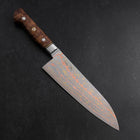 Santoku Stainless Clad Blue Steel #2 Colored Damascus Western Karin Handle 180mm (7”)-[Musashi]-[Japanese-Kitchen-Knives]