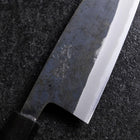 Santoku Stainless Clad Blue Steel #2 Kurouchi Green Urushi Handle 165mm-[Musashi]-[Japanese-Kitchen-Knives]