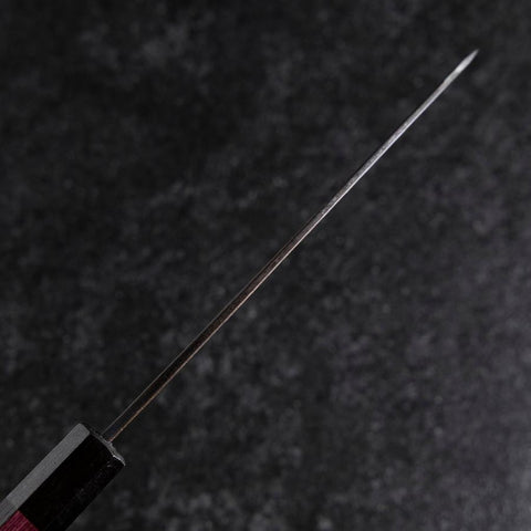 Santoku Stainless Clad Blue Steel #2 Kurouchi Purple Urushi Handle 165mm-[Musashi]-[Japanese-Kitchen-Knives]