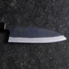Santoku Stainless Clad Blue Steel #2 Kurouchi Purple Urushi Handle 165mm-[Musashi]-[Japanese-Kitchen-Knives]