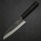 Santoku Stainless Clad Blue Steel #2 Kurouchi Rubber Handle 165mm (6.5”)-[Musashi]-[Japanese-Kitchen-Knives]