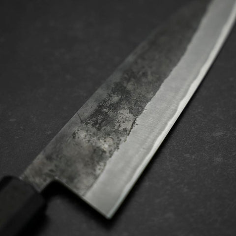 Santoku Stainless Clad Blue Steel #2 Kurouchi Rubber Handle 165mm (6.5”)-[Musashi]-[Japanese-Kitchen-Knives]