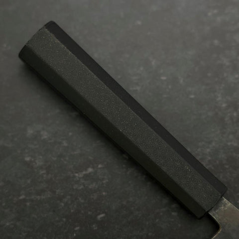 Santoku Stainless Clad Blue Steel #2 Kurouchi Rubber Handle 165mm (6.5”)-[Musashi]-[Japanese-Kitchen-Knives]
