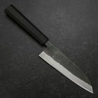 Santoku Stainless Clad Blue Steel #2 Kurouchi Rubber Handle 165mm (6.5”)-[Musashi]-[Japanese-Kitchen-Knives]