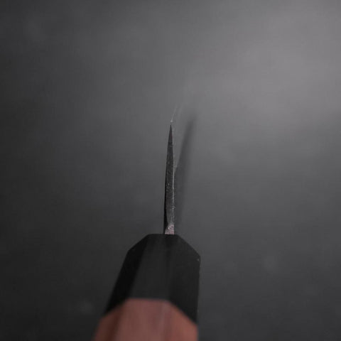 Santoku Stainless Clad Blue Steel #2 Kurouchi Walnut Handle 165mm (6.5”)-[Musashi]-[Japanese-Kitchen-Knives]