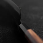 Santoku Stainless Clad Blue Steel #2 Kurouchi Walnut Handle 165mm (6.5”)-[Musashi]-[Japanese-Kitchen-Knives]