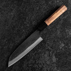 Santoku Stainless Clad Blue Steel #2 Kurouchi Walnut Handle 165mm-[Musashi]-[Japanese-Kitchen-Knives]