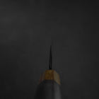 Santoku Stainless Clad Blue Steel #2 Kurouchi Walnut Zelkova Handle 165mm (6.5”)-[Musashi]-[Japanese-Kitchen-Knives]