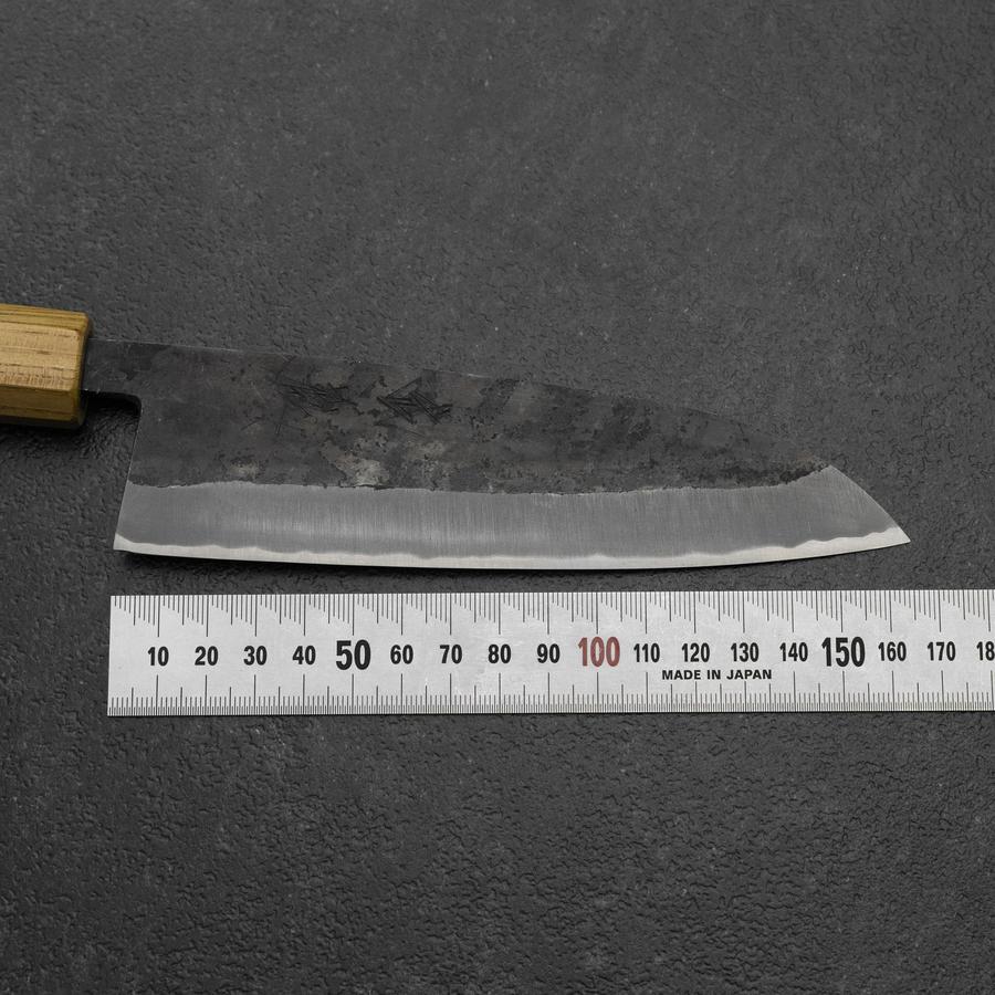 Santoku Stainless Clad Blue Steel #2 Kurouchi Walnut Zelkova