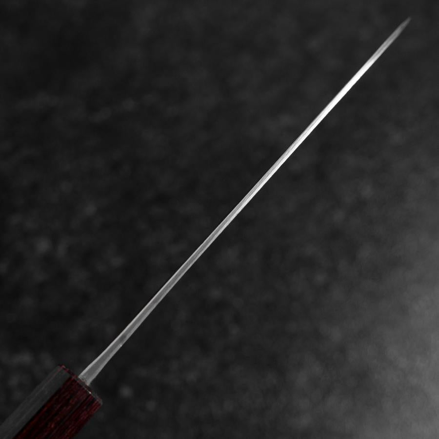 Santoku Stainless Clad Blue Steel #2 Kurouchi Zelkova Handle 165mm-[Musashi]-[Japanese-Kitchen-Knives]