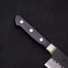 Santoku Stainless Clad Blue Super Kurouchi Tsuchime Western Handle Black 180mm (7”)-[Musashi]-[Japanese-Kitchen-Knives]