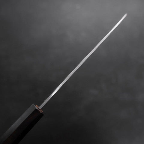 Santoku Stainless Clad Blue Super Polished Buffalo Ebony Handle 140mm (5.5”)-[Musashi]-[Japanese-Kitchen-Knives]