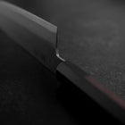 Santoku Stainless Clad Blue Super Polished Buffalo Ebony Handle 180mm (7”)-[Musashi]-[Japanese-Kitchen-Knives]