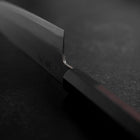 Santoku Stainless Clad Blue Super Polished Buffalo Ebony Handle 180mm-[Musashi]-[Japanese-Kitchen-Knives]