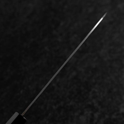 Santoku Stainless Clad Blue Super Polished Buffalo Ebony Handle 180mm-[Musashi]-[Japanese-Kitchen-Knives]