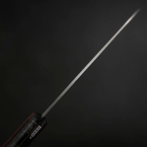Santoku Stainless Clad Blue Super Polished Western Black Red Handle 140mm (5.5”)-[Musashi]-[Japanese-Kitchen-Knives]