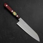 Santoku Stainless Clad Blue Super Polished Western Black Red Handle 140mm (5.5”)-[Musashi]-[Japanese-Kitchen-Knives]