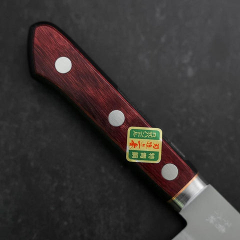 Santoku Stainless Clad Blue Super Polished Western Black Red Handle 165mm (6.5”)-[Musashi]-[Japanese-Kitchen-Knives]