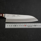 Santoku Stainless Clad Blue Super Polished Western Black Red Handle 165mm (6.5”)-[Musashi]-[Japanese-Kitchen-Knives]