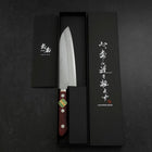 Santoku Stainless Clad Blue Super Polished Western Black Red Handle 165mm (6.5”)-[Musashi]-[Japanese-Kitchen-Knives]