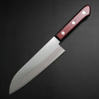 Santoku Stainless Clad Blue Super Polished Western Black Red Handle 165mm (Tsuba-nashi)-[Musashi]-[Japanese-Kitchen-Knives]
