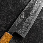 Santoku Sweden Stainless Steel Mirror Nashiji Washi Damascus Yaki Urushi Handle 165mm-[Musashi]-[Japanese-Kitchen-Knives]