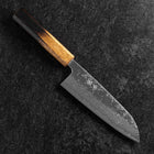 Santoku Sweden Stainless Steel Mirror Nashiji Washi Damascus Yaki Urushi Handle 165mm-[Musashi]-[Japanese-Kitchen-Knives]