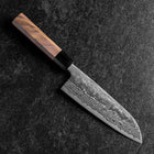 Santoku Sweden Stainless Steel Nashiji Washi Damascus Black Walnut Handle 165mm-[Musashi]-[Japanese-Kitchen-Knives]