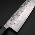 Santoku Sweden Stainless Steel Nashiji Washi Damascus Dark Blue Urushi Handle 165mm-[Musashi]-[Japanese-Kitchen-Knives]