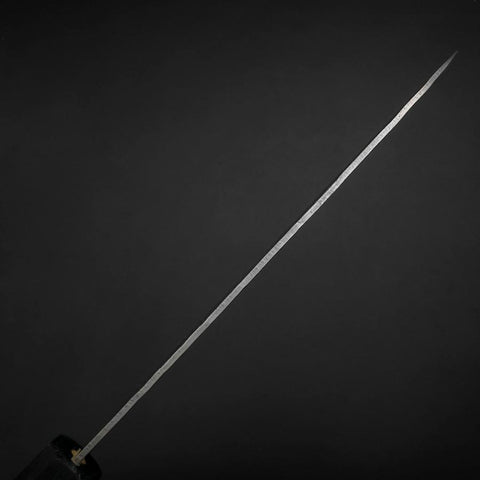 Santoku Sweden Stainless Steel Nashiji Washi Damascus Dark Blue Urushi Handle 165mm-[Musashi]-[Japanese-Kitchen-Knives]