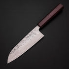 Santoku Sweden Stainless Steel Nashiji Washi Damascus Purple Urushi Handle 165mm (6.5”)-[Musashi]-[Japanese-Kitchen-Knives]