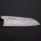 Santoku Sweden Stainless Steel Nashiji Washi Damascus Purple Urushi Handle 165mm (6.5”)-[Musashi]-[Japanese-Kitchen-Knives]