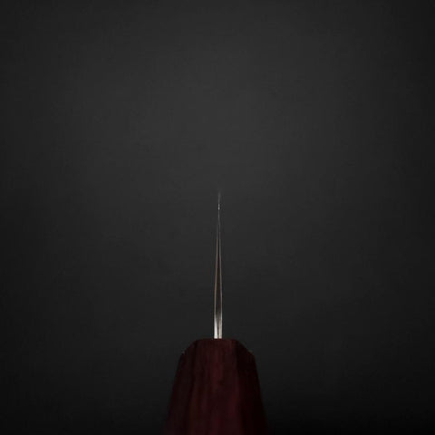 Santoku Sweden Stainless Steel Nashiji Washi Damascus Purple Urushi Handle 165mm-[Musashi]-[Japanese-Kitchen-Knives]