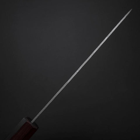 Santoku Sweden Stainless Steel Nashiji Washi Damascus Purple Urushi Handle 165mm-[Musashi]-[Japanese-Kitchen-Knives]