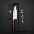 Santoku Sweden Stainless Steel Nashiji Washi Damascus Purple Urushi Handle 165mm-[Musashi]-[Japanese-Kitchen-Knives]