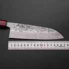 Santoku Sweden Stainless Steel Nashiji Washi Damascus Walnut Handle 165mm-[Musashi]-[Japanese-Kitchen-Knives]