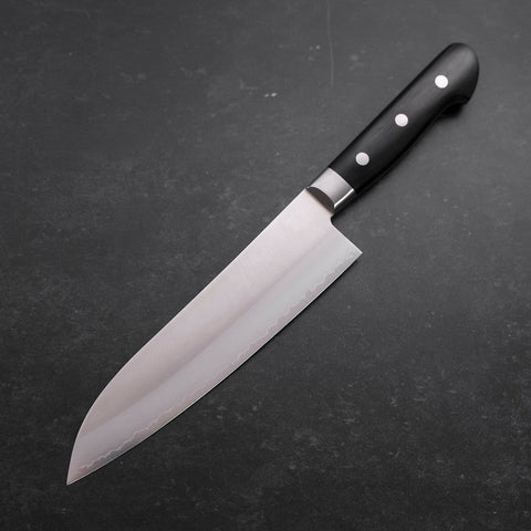 Santoku Sweden Stainless Steel Polished Western Black Handle 180mm (7”)-[Musashi]-[Japanese-Kitchen-Knives]