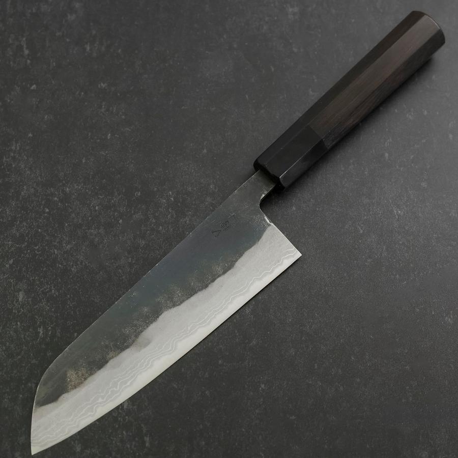 Santoku V-Toku 2 Kurouchi Damascus Buffalo Ebony Handle 165mm (6.5