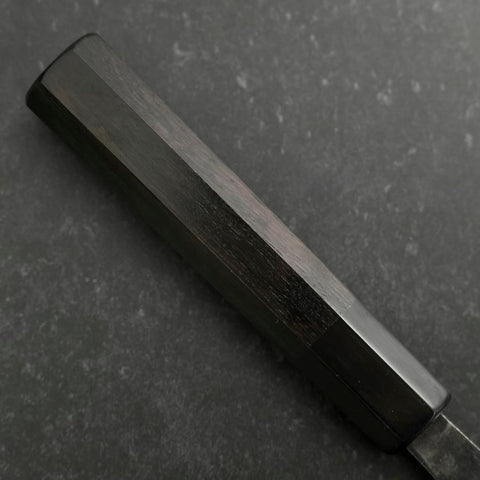 Santoku V-Toku 2 Kurouchi Damascus Buffalo Ebony Handle 165mm (6.5”)-[Musashi]-[Japanese-Kitchen-Knives]