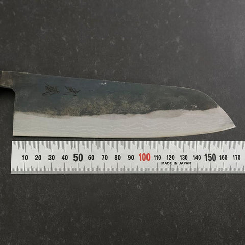 Santoku V-Toku 2 Kurouchi Damascus Buffalo Ebony Handle 165mm (6.5”)-[Musashi]-[Japanese-Kitchen-Knives]