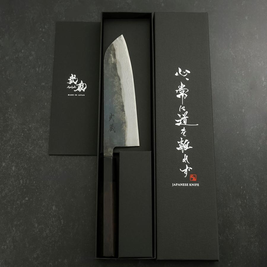 三徳 V特2号 黒打 ダマスカス 黒檀水牛柄 165mm – MUSASHI