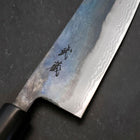 Santoku V-Toku Kurouchi Damascus Buffalo Magnolia Handle 170mm (6.7”)-[Musashi]-[Japanese-Kitchen-Knives]