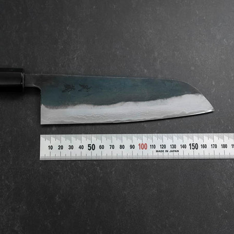 Santoku V-Toku Kurouchi Damascus Buffalo Magnolia Handle 170mm (6.7”)-[Musashi]-[Japanese-Kitchen-Knives]