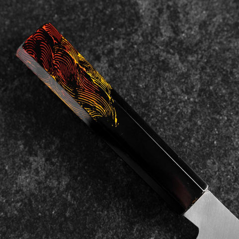 Santoku VG-1 Kasumi Fire Urushi Handle 180mm-[Musashi]-[Japanese-Kitchen-Knives]